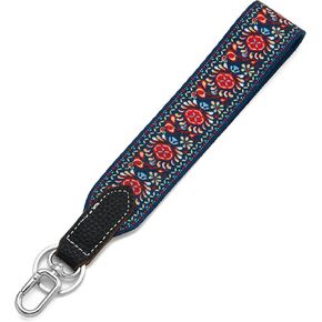 ZOOEASS Wristlet Keychain Strap, Short Lanyard for Keys with Key Ring Wristlet Strap for Wallet Camera ID Badges Card Holder