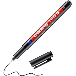 Edding 140 S permanent felt tip pen - black - 1 pen - round tip, 3 mm - pen for writing on glass, plastic, films and smooth surfaces - quick drying, stain resistant and waterproof