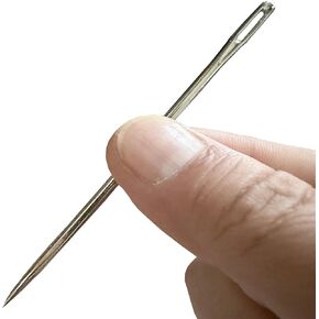 4" Professional Upholstery Needle 3mm Thickness, Big Eye Hand Sewing Needles for Stitching and Crafting Projects 4"