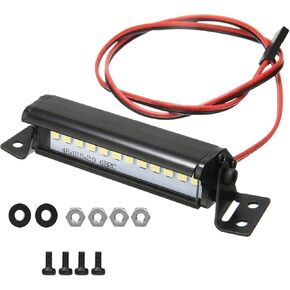 RC Bright Light Bar RC 12LED Light Bar Metal Roof Spotlight Dome Lamp Kit for TRX4 SCX10 90046 SCX24 90081 D90 KM2 Slash Crawler Truck