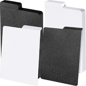 Henoyso 100 Pack Comic Book Dividers with Tab Sticker 11 1/4 x 7 1/4 Inch Plastic Dividers Boards for Comic Book Shelves Cabinets Office Supplies, Black, White