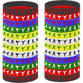 CupaPlay 24PCS Taekwondo Karate Rubber Wristbands Kung Fu Wrestling Theme Party Supplies Decorations Birthday Baby Shower Silicone Wristbands Party Favors