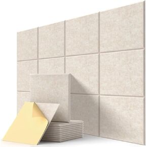 12 Pack Large Cork Boards Alternative, 12" x 12" Felt Wall Tiles Self-Adhesive, Felt Bulletin Board for Wall Home Office