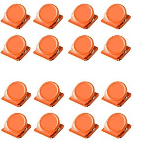 Magnetic Clips-Magnetic Hooks Strong Refrigerator Magnets Whiteboard Wall Fridge Magnetic Memo Note Clips-Multiclolor (Orange 16pc)