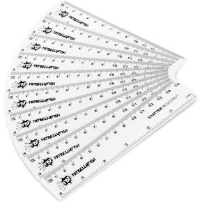 6 Inch / 15cm Rulers - Shatter Resistant - Pack of 10 - White - Fat Belly Fish