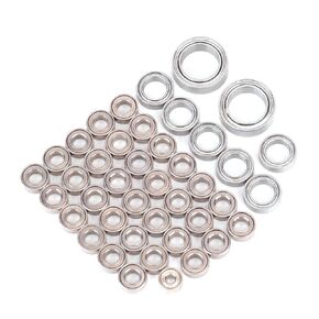 RCAWD for Hobbyplus Arktos Ball Bearing Kit Upgrades, 42pcs Steel RC Bearing for HB 1/18 CR-18P 6X6 Upgrades Parts Sliver