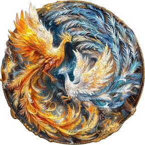 Wooden Puzzles for Adults, 200 Pieces Phoenix Puzzles, Wooden Adult Puzzles, Birthday Puzzles Gifts for Women Men (M-11.4 * 11.3in)