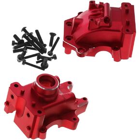 Aluminum Gear Box Upgrades Part for 1/8 Sledge 4WD,Front Rear Universal Gear Box Housing, RC Alloy Gearbox Hops up for Sledge Monster Truck RC Car #95076-4,Replace #9529, Red