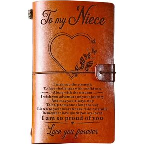 KAAYEE Niece Gifts from Auntie, Gifts for Niece 140 Page Refillable Journal, Graduation to School Mothers Day Birthday Christmas Gifts for Niece from Aunt Uncle