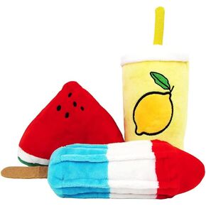 Combo Tonbo Summertime - ألعاب الكلب اللطيفة المتنوعة ، المصاصة ، البطيخ ، عصير الليمون (Summertime Combo)