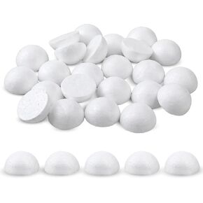Foam Balls for Crafts, 24 PCS White Foam Balls Half Round Styrofoam for Artificial Flowers Polystyrene Hemispherical for Christmas Decoration and DIY Home Craft Project (Diameter 2 Inch)