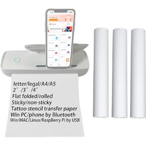 IOOIOO A81 Portable Printer inkless Thermal 8.5 x 11 Wireless for Travel Mobile Laptop, impresora porttil-White