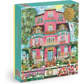 Galison Capside Victorian – 1000 Piece Joy Laforme Foil Jigsaw Puzzle Featuring Beautiful Artwork of A Capside Victorian Manor