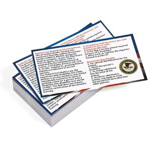 25pcs Service Dog Law Cards, ADA Service Dog Information Cards Print on Both Sides is Easy to Read Use with Your Service Dog Certificate Gear States Your Legal Rights Service Animal Supplies