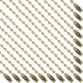 1 Box 100Pcs 4"/100mm 2mm Antique Bronze Stainless Steel Ball Chain Bulk Beaded Ball Keychain Necklace Adjustable Metal Beads Short Dog Tag Chains with Connector for Key Jewelry Making Crafts
