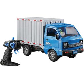 GoolRC Remote Control Car Transporter Truck, 1:16 Scale RC Container Transport Truck with Spray and Light, 2.4GHz All Terrain RC Cars for Kids and Adults Christmas or Birthday Gift (White)