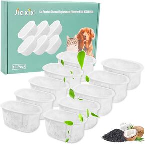 10 Pack Cat Water Fountain Filter Replacement for WOPET W300 W300B W500 Pet Water Fountain 67oz/2L & 71oz/2.1L & 118oz/3.5L,Cat Water Fountain Filter