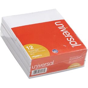 Universal M9-35613 100 Sheets 3 in. x 5 in. Unruled, Scratch Pads - White (12/Pack)