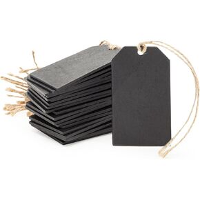 Juvale Mini Chalkboard Signs, Black Gift Tags for Bags and Labels (2 x 3.1 Inch, 24 Pieces)