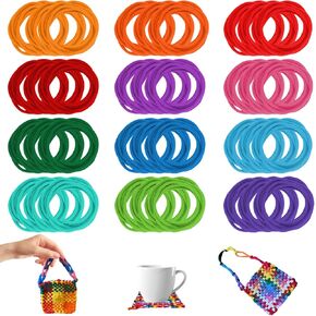 Timisea 600 PCS Weaving Loom Refill Loops 12 Colors of Potholder Loops Kids Weaving Loom Kit DIY Colorful Arts and Crafts for Kids and Adults Potholder Loom Kit for Kids Can Make About 15 Pot Holders