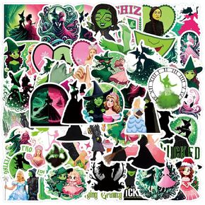 50Pcs Pack Wicked Water Bottle Stickers for Kids, Cool Cartoon Movie Waterproof Sticker for Teen Girl Laptop, Skateboard, Bike, Phone, Computer, Travel Case, Notebook, Scrapbook