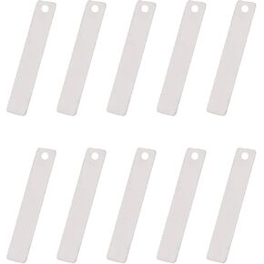50 Pcs Engraving Rectangle Tags, Stainless Steel Rectangle Stamping Blanks for Jewelry Making Pet Tags Necklaces
