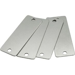 StayMax 100 Pack Stainless Steel Blank Tags Engraving Blanks Rectangle Stamping Blanks with Two Holes
