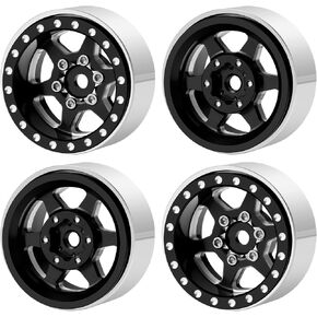 SWX 1.0" RC Beadlock Aluminum Wheels 4Pcs 1.1" Aluminum Wheel Rims for 1/18 TRX4M 1/24 Axial SCX24 AXI90081 AXI00005 RC Crawler Upgrades