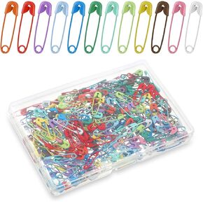 250pcs Colorful Tiny Safety Pins for Clothes, Small Mini pins for Tags DIY Crafts Diaper Fasten, Vibrant Paint (Steel Wire Sise 0.75x0.2x0.07inch)