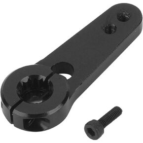 Dilwe Servo Horn, Metal RC Steering Servo Half Arm Horn 15T for HSP 1:5 Scale Truck Upgrade Part Black Silver(Black)