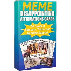 Funny Meme Affirmation Cards for Women, Positive Sarcastic Gifts with Inspirational Quotes, 50 Daily Motivational Card Set - An Anxiety Relief Self Care Gift for Best Friends