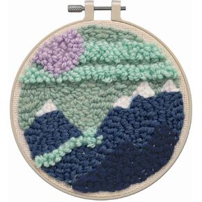 Design Works Crafts Inc. Mountains Punch Needle Kit, Green,Ivory,Purple