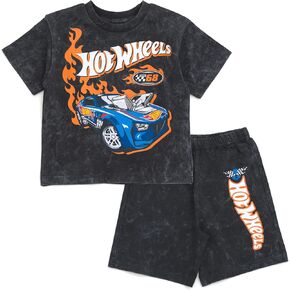 Hot Wheels T-Shirt and French Terry Shorts Outfit Set Toddler to Big Kid