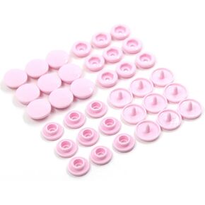 20 Sets T5 Resin Plastic Snaps Buttons Snap Fasteners Press Studs for Clothing DIY (08# Light Pink)