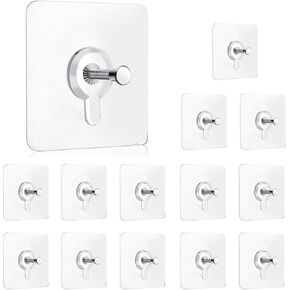 14PCS Wall Hooks, Picture Hangers Without Nails, Adhesive Wall Hooks, Waterproof and Rustproof to use Inside Kitchen, Bathroom, Home and Office