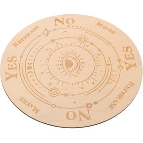 Wooden Pendulum Board for Wicca and Divination Witchcraft Dowsing Planchette Board with Evil Eye Design Metaphysical Message Board for Spiritual Guidance and Meditation