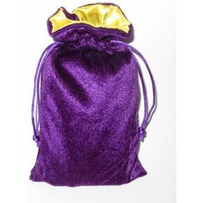 Paper Mart Rune/Tarot Bag: Purple Velvet and Marigold Satin Bag