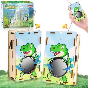 3D Wooden Puzzles Walkie Talkies for Kids, 2 Pack Dinosaur Building Kits Walkies Talkies, Birthday Gifts for Kids, Walkie Talkies Long Range Toys for Kids Outside Adventures, Camping, Hiking