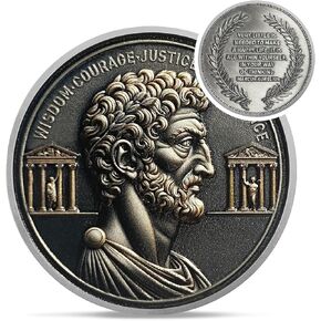 رقيقة أربع فضائل من العملة المعدنية - Silver EDC Roman Cardinal Virtues Challenge Coin - حب تذكير الرمز المميز للمصير للممارسة اليومية - الهدايا الملهمة المدروسة للرجال للرجال النساء الأطفال