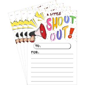 60Pcs Shout Out Cards For Employees, Office Staff, Teachers and Students,Appreciation and Recognition Reward Cards For School or Work Bulletin Board