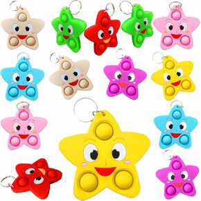 24 حزمة Wish Sky Stars طلاب عيد الميلاد هدايا Bulk Rainbow Fidgets هدايا ، Mini Pop Pop Holiday Award Form