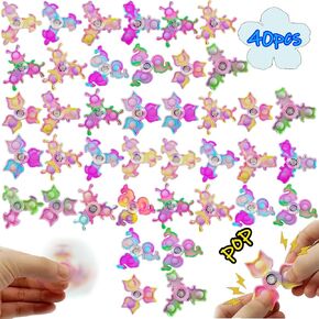 40 Pcs Pop Fidget Spinner Fidget Toys,Party Favors Supplies Birthday Gifts Goodie Bags Stuffers for Kids Adults,Sensory Toys for Anxiety ADHD Stress Relief,Carnival Treasure Box Toys Classroom Prizes