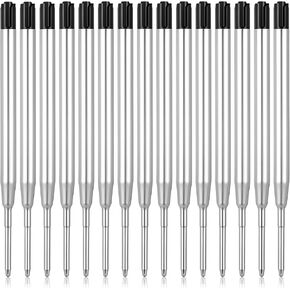 Xindojuz 15 PCS Ballpoint Pen Sillls ، أحمال الحبر السوداء تعبئة Mediuls Point 1.0mm tip كتابة سلسة كتابة عبوات قابلة للتراجع عن PEN