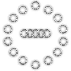 20 Packs Metal O Rings, 304 Stainless Steel O-Ring Smoothing Welded O-Ring Metal Round Rings for Macrame, Camping Belt, Dog Leashes, Hardware, Bags and More DIY Crafts Project