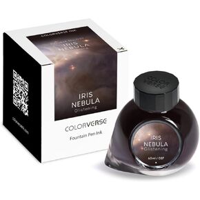 Colorverse Fountain Pen Ink | Grey | Iris Nebula Glistening | 65ml | Dye-Based Ink | Project Series