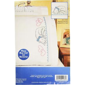 Janlynn Kitty Pillowcase Pair Stamped Cross Stitch -20"X30", Kitties