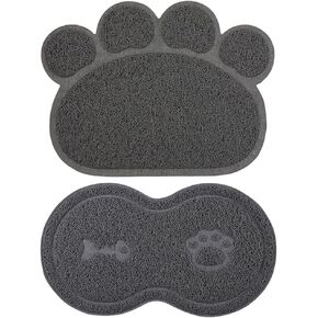 LIFKOME 2pcs Non-Slip Dog Feeding Mats Pet Food Placemat for Dogs and Cats Absorbent Pad for Food and Water Bowls for Home Pet House