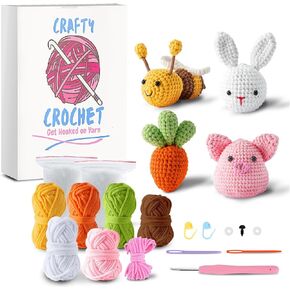 Am Bulan Crochet Kit for Beginners: Make Adorable Animals with Instructional Video Included