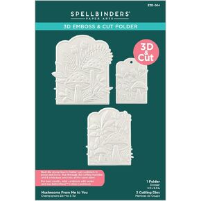 Spellbinders Mushrooms from Me to You Embossing Folder, Clear