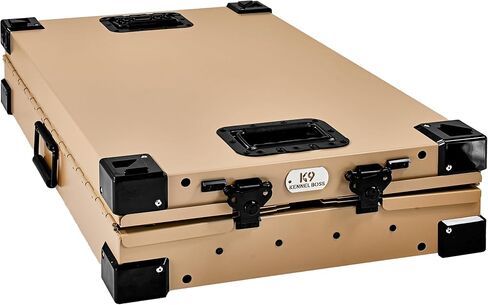 Heavy Duty Fully Collapsible Powder-Coated Aluminum Dog Crate - Small (Tan) in Saudi Arabia